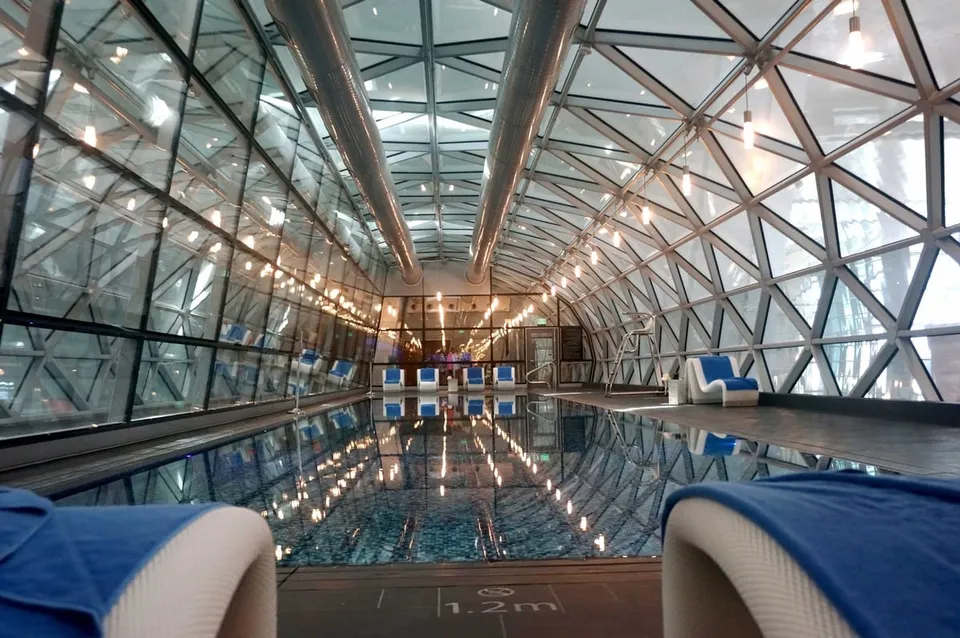 The 25-metre indoor pool at Hamad International Airport in Doha, Qatar